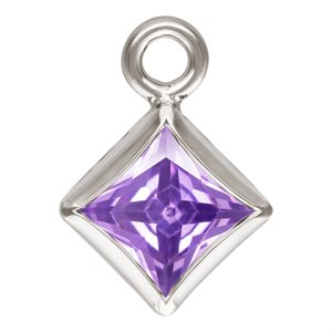 3.0mm Light Amethyst 3A CZ Square Bezel Drop SPAT