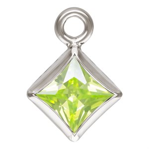 3.0mm Lime 3A CZ Square Bezel Drop SPAT