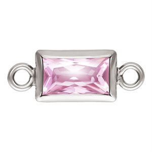 3.0x5.0mm Pink 3A CZ Rectangle Bezel Connector SPAT
