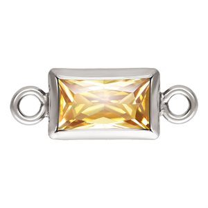 3.0x5.0mm Champagne 3A CZ Rectangle Bezel Connector SPAT