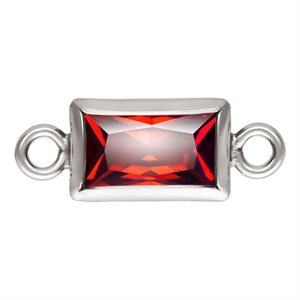 3.0x5.0mm Garnet 3A CZ Rectangle Bezel Connector SPAT