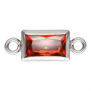 3.0x5.0mm Ruby 3A CZ Rectangle Bezel Connector SPAT