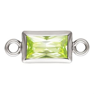 3.0x5.0mm Lime 3A CZ Rectangle Bezel Connector SPAT