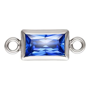 3.0x5.0mm Sapphire 3A CZ Rectangle Bezel Connector SPAT