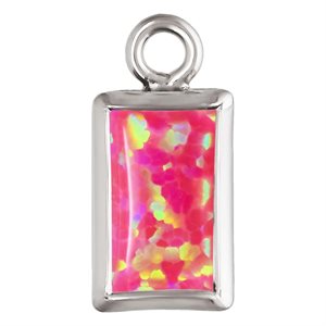 3.0x5.0mm Hot Pink Bello Opal Rectangle Bezel Drop SPAT