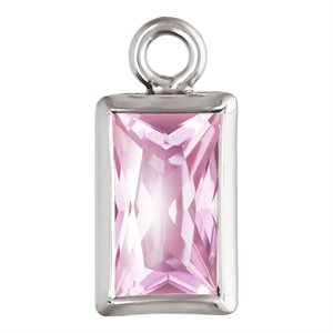3.0x5.0mm Pink 3A CZ Rectangle Bezel Drop SPAT