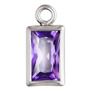 3.0x5.0mm Amethyst 3A CZ Rectangle Bezel Drop SPAT