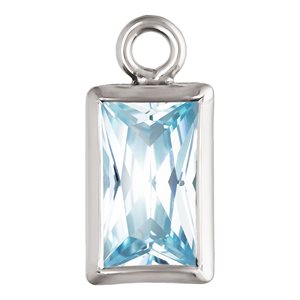 3.0x5.0mm Aquamarine 3A CZ Rectangle Bezel Drop SPAT