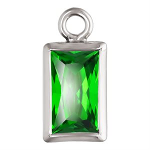 3.0x5.0mm Green 3A CZ Rectangle Bezel Drop SPAT
