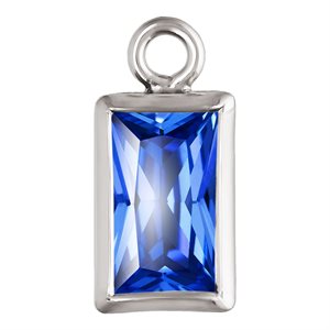 3.0x5.0mm Aqua Blue 3A CZ Rectangle Bezel Drop SPAT