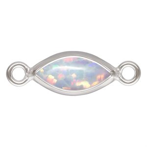 3.0x6.0mm White Bello Opal Marquise Bezel Connector SPAT