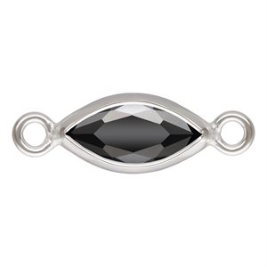 3.0x6.0mm Black 3A CZ Marquise Bezel Connector SPAT