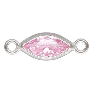 3.0x6.0mm Pink 3A CZ Marquise Bezel Connector SPAT