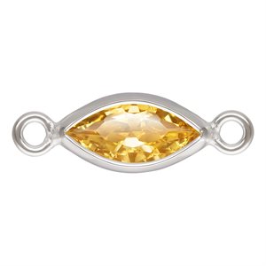3.0x6.0mm Champagne 3A CZ Marquise Bezel Connector SPAT