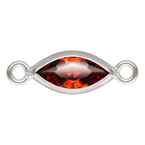 3.0x6.0mm Garnet 3A CZ Marquise Bezel Connector SPAT