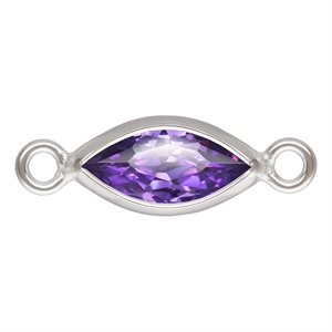 3.0x6.0mm Amethyst 3A CZ Marquise Bezel Connector SPAT