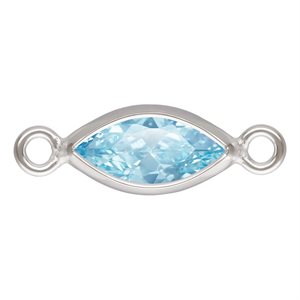 3.0x6.0mm Aquamarine 3A CZ Marquise Bezel Connector SPAT