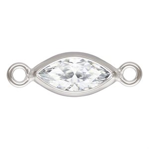 3.0x6.0mm White 3A CZ Marquise Bezel Connector SPAT