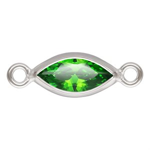 3.0x6.0mm Green 3A CZ Marquise Bezel Connector SPAT