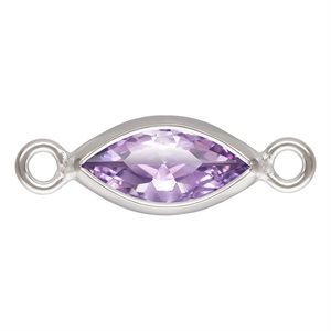 3.0x6.0mm Light Amethyst 3A CZ Marquise Bezel Connector SPAT