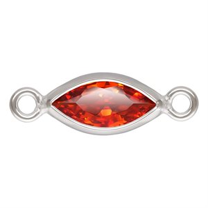 3.0x6.0mm Ruby 3A CZ Marquise Bezel Connector SPAT