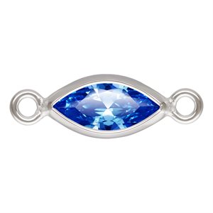 3.0x6.0mm Sapphire 3A CZ Marquise Bezel Connector SPAT