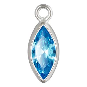 3.0x6.0mm Swiss Blue 3A CZ Marquise Bezel Drop SPAT