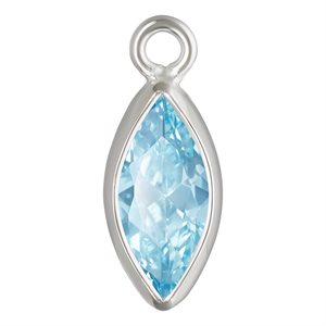3.0x6.0mm Aquamarine 3A CZ Marquise Bezel Drop SPAT