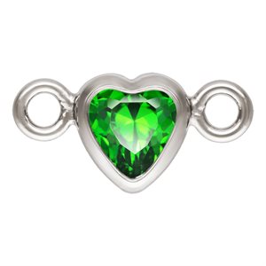 3.0mm Green 3A CZ Horizontal Heart Bezel Connector SPAT