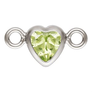 3.0mm Lime 3A CZ Horizontal Heart Bezel Connector SPAT