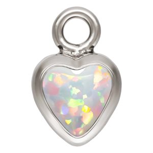 3.0mm White Bello Opal Heart Bezel Drop SPAT