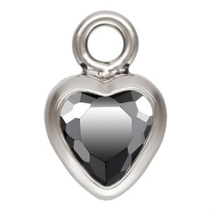3.0mm Black 3A CZ Heart Bezel Drop SPAT