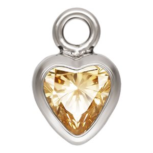 3.0mm Champagne 3A CZ Heart Bezel Drop SPAT