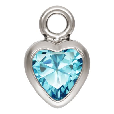 3.0mm Swiss Blue 3A CZ Heart Bezel Drop SPAT 3.0mm Swiss Blue 3A CZ Heart Bezel Drop SPAT