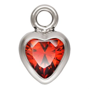 3.0mm Garnet 3A CZ Heart Bezel Drop SPAT