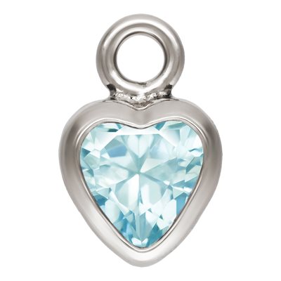 3.0mm Aquamarine 3A CZ Heart Bezel Drop SPAT