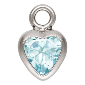 3.0mm Aquamarine 3A CZ Heart Bezel Drop SPAT