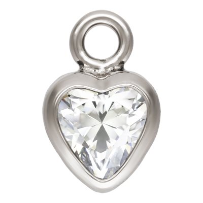 3.0mm White 3A CZ Heart Bezel Drop SPAT 3.0mm White 3A CZ Heart Bezel Drop SPAT