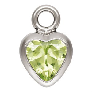 3.0mm Lime 3A CZ Heart Bezel Drop SPAT
