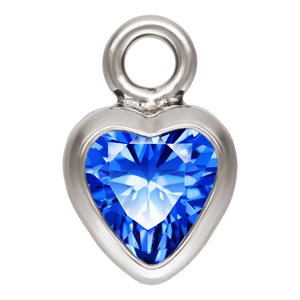 3.0mm Sapphire 3A CZ Heart Bezel Drop SPAT
