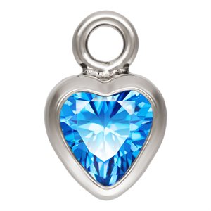 3.0mm Sapphire 3A CZ Heart Bezel Drop SPAT