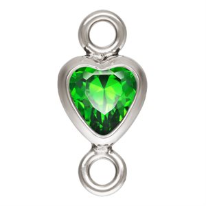 3.0mm Green 3A CZ Vertical Heart Bezel Connector SPAT
