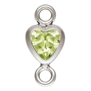 3.0mm Lime 3A CZ Vertical Heart Bezel Connector SPAT