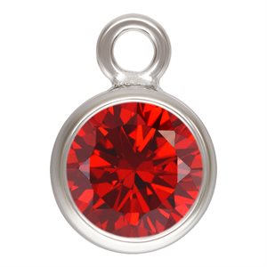 4.0mm Garnet 3A CZ Bezel Drop AT