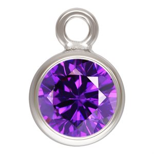 4.0mm Amethyst 3A CZ Bezel Drop AT