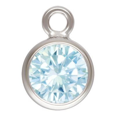 4.0mm Aquamarine 3A CZ Bezel Drop AT