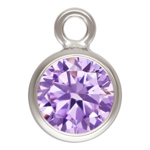 4.0mm Light Amethyst 3A CZ Bezel Drop AT