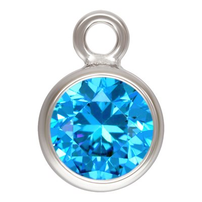 4.0mm Aqua Blue 3A CZ Bezel Drop AT 4.0mm Aqua Blue 3A CZ Bezel Drop AT