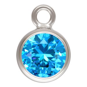 4.0mm Aqua Blue 3A CZ Bezel Drop AT