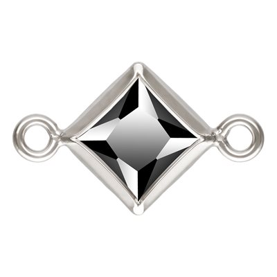 4.0mm Black 3A CZ Square Bezel Connector SPAT 4.0mm Black 3A CZ Square Bezel Connector SPAT